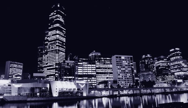 view on Melbourne City at night