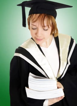 graduated girl with hat closeup