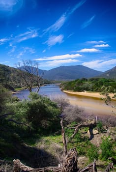landscape of wild river in Australia