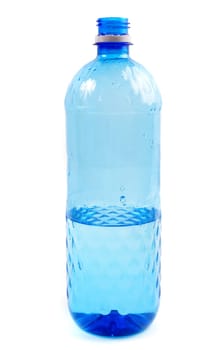 wet plastic water bottle closeup