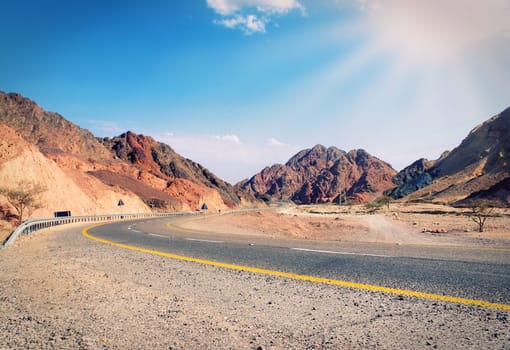 mountain road in the summer