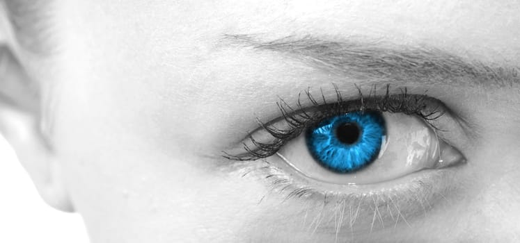 blue abstract eye closeup