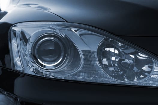modern car lamp closeup.toned picture