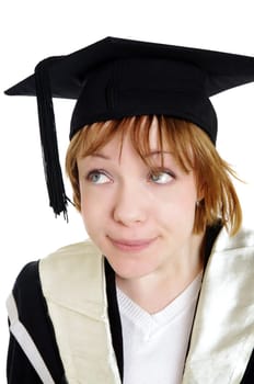 graduated girl with hat closeup
