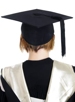 back of the girl with gaduation hat