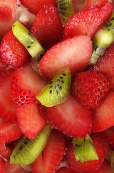 salad from strawberries and kiwi