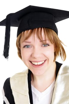 graduated girl with hat closeup