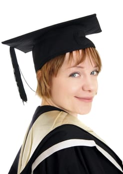 graduated girl with hat closeup