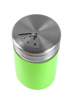 green salt container isolated on white