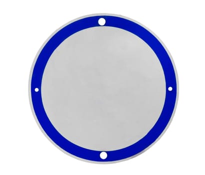 blue road sign isolated on white