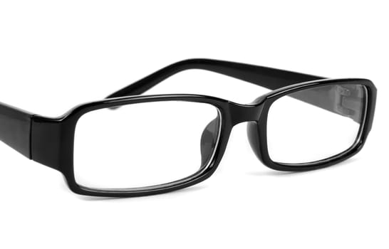 eye glasses closeup  over white