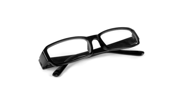 eye glasses closeup  over white
