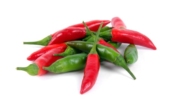 hot chilli peppers over white