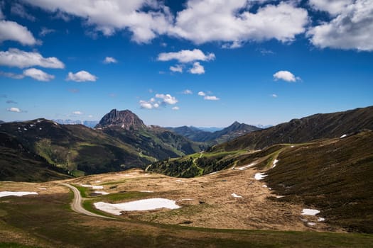 Mountains of European Alps at Hohe Tauern in Salzburg, Austria