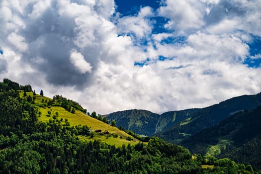 Mountains of European Alps at Hohe Tauern in Salzburg, Austria