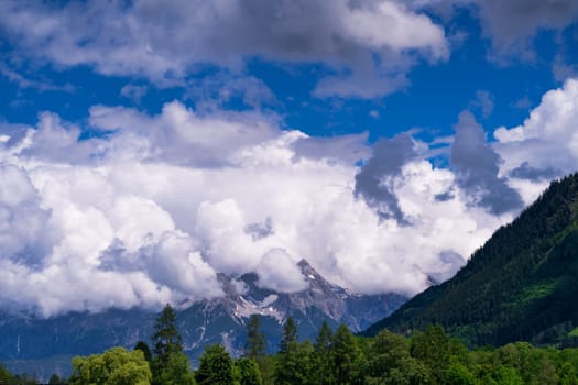 Mountains of European Alps at Hohe Tauern in Salzburg, Austria