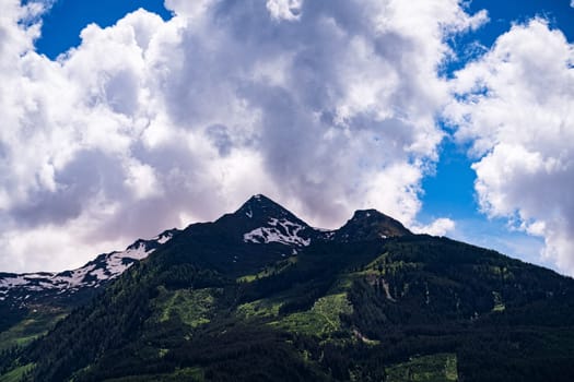 Mountains of European Alps at Hohe Tauern in Salzburg, Austria