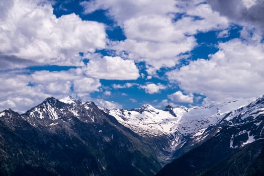 Mountains of European Alps at Hohe Tauern in Salzburg, Austria