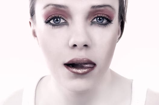 closeup of beautiful fashion woman portrait
