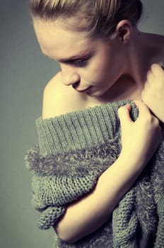 closeup of fashion woman portrait