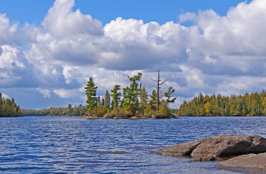 Sunny Fall Day in the North Woods in the Boundary Waters in Minnesota