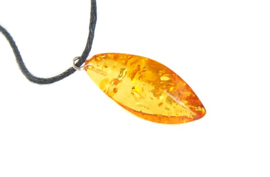 beautiful amber stone over white