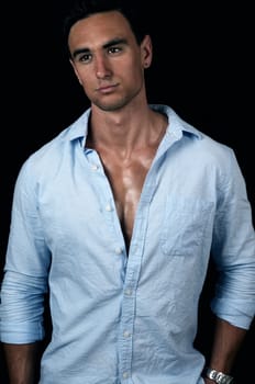 portrait of the elegant man on dark