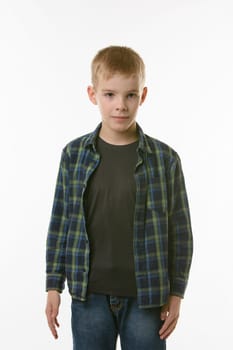 Portrait of a boy of ten years in casual clothes