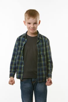 Portrait of an evil boy of ten years