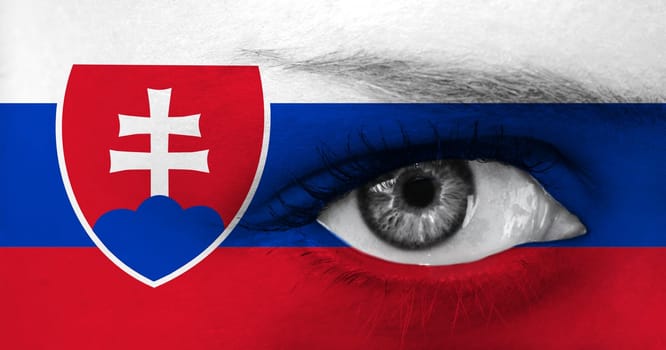 abstract eye with Slovakia flag