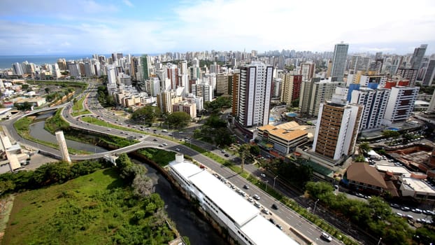 salvador, bahia / brazil - august 29, 2016: aerial view of residential buildings in the Pituba neighborhood in the city of Salvador.