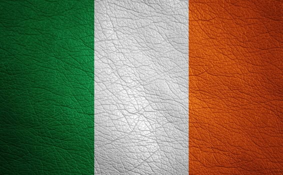 Ireland leather textured flag closeup