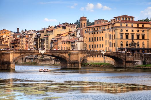 Gondola tour on the Arno River in Florence, Italy
