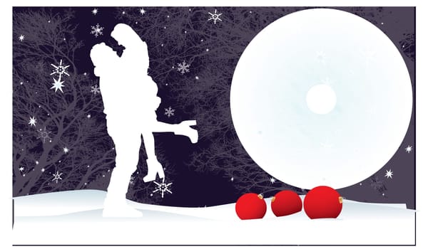 couple hugging each other in moon night