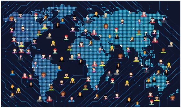 people are connecting throughout the world, population, networking, connection, business