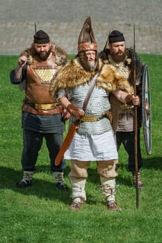 Alba Iulia, Romania - May 04, 2019: Dacian Warriors on the Festival Roman Apulum "Revolta""."