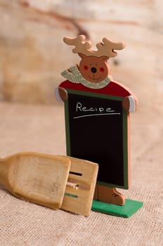 christmas recipe board on the table