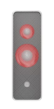 Front view of loudspeaker, isolated on white background