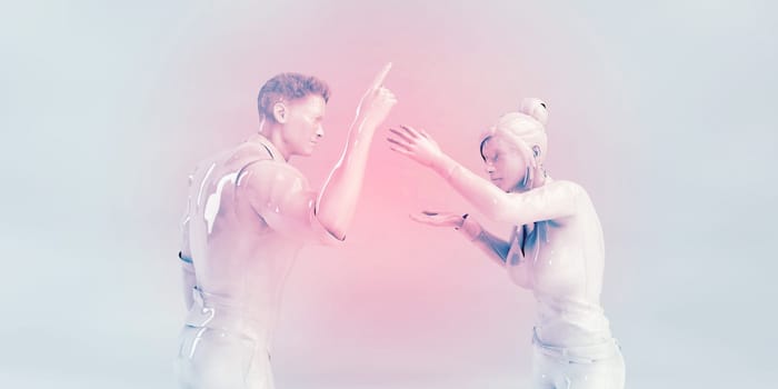 Man and Woman Arguing Conflict Resolution Concept