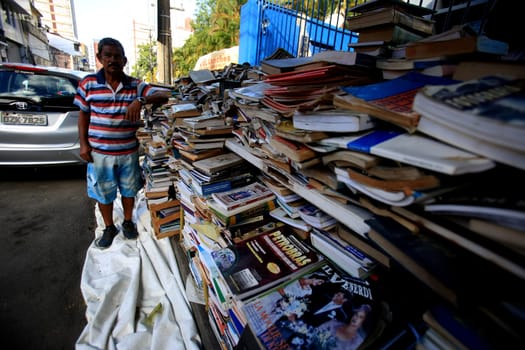 salvador, bahia / brazil - march 19, 2018: Used bookstand is seen in the neighborhood of Barris in the city of Salvador.