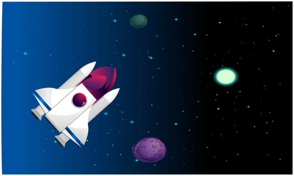 space craft is travelling in the spaces