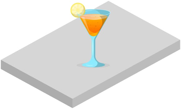 mock up illustration of mocktail drink on a podiums