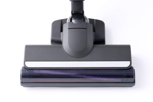 Head of modern vacuum cleaner on white background. Close up.