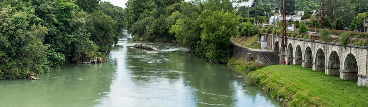a view of gave de Pau river at Orthez city