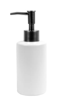 liquid soap bottle on white