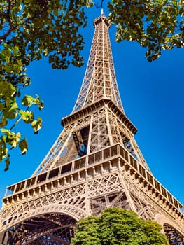 Famous Eiffel Tower in Paris on a sunny day - Paris street photography