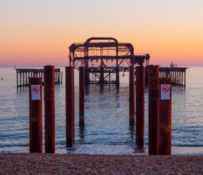 The remains of former Brighton Pier - travel photography