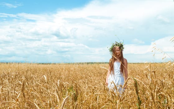 little girl in the wheat field