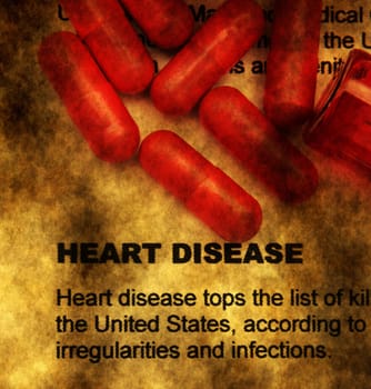 Heart disease grunge concept