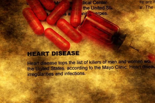 Heart disease grunge concept